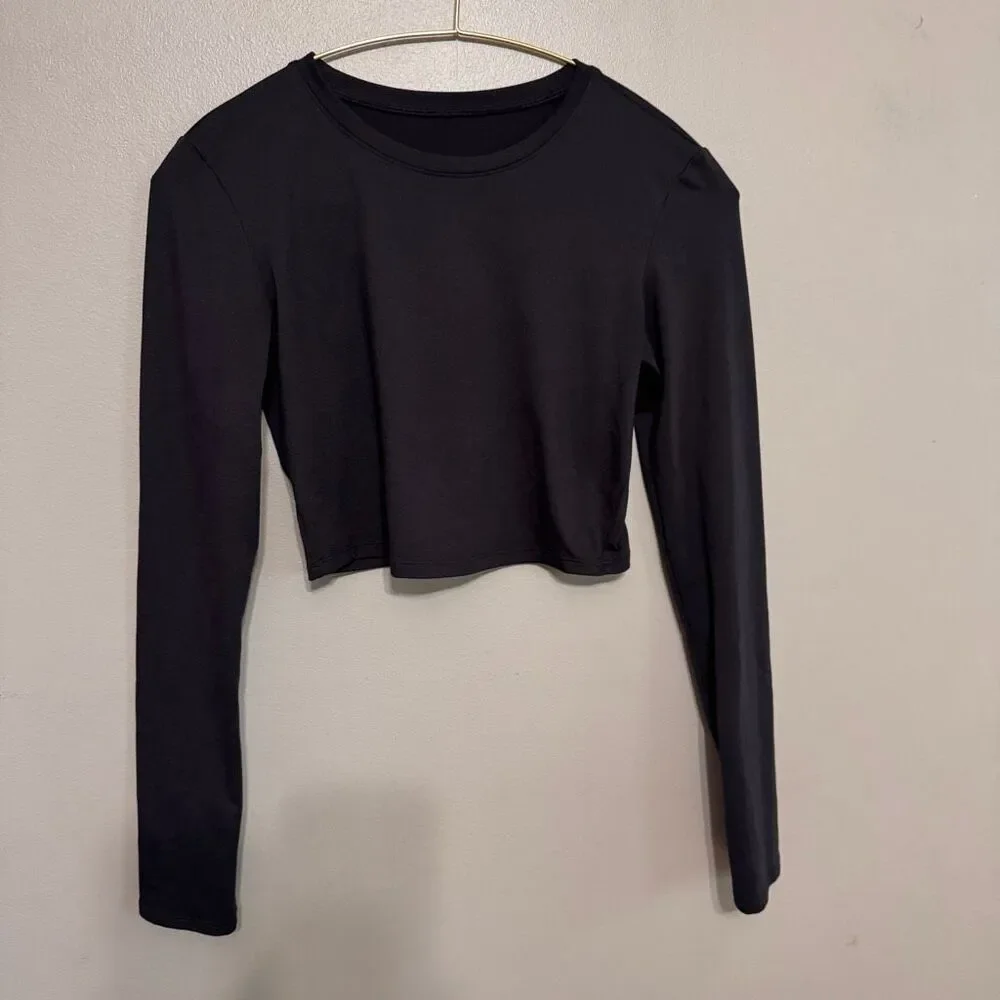Alo yoga Alosoft Crop Finesse Long Sleeve black womens s/m